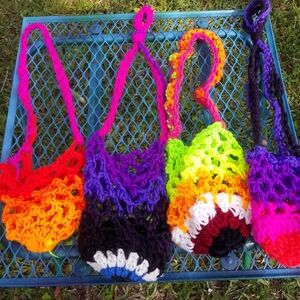 4 Handmade by DreadyLox Crocheted Plant Holders